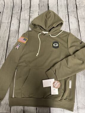 Nike AUTHENTIC Green Bay Packers 2025 Salute to Service Standard Issue Hoodie MD
